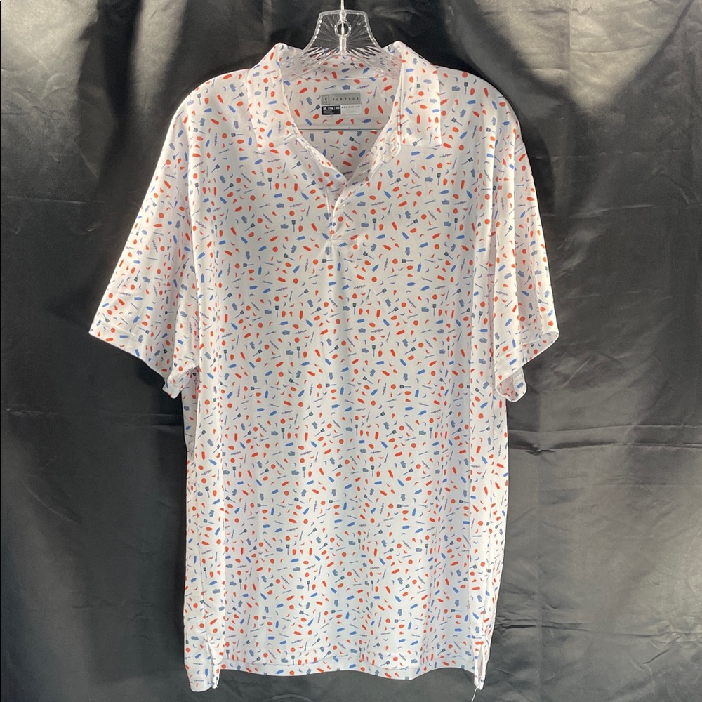 PGA Tour Multicolor Patterned Golf Polo Shirt